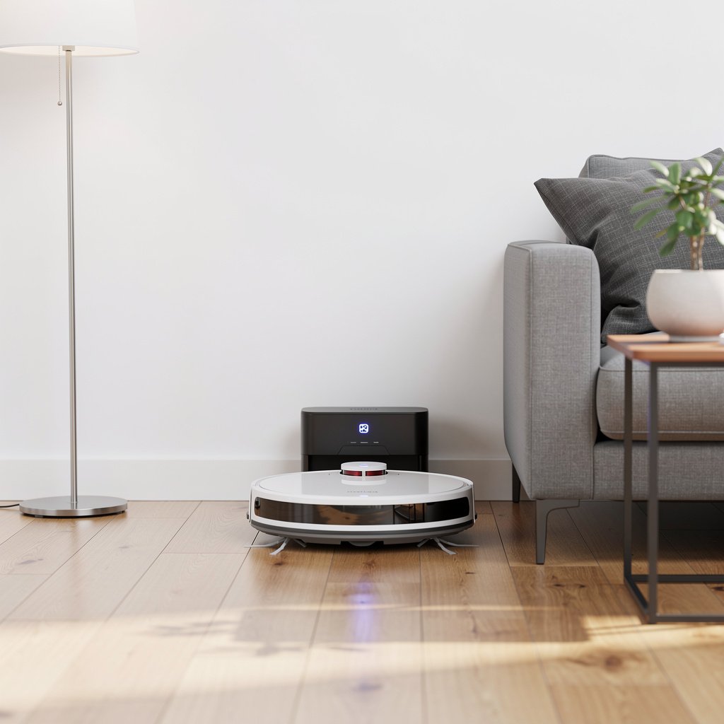 Robot vacuum docking at auto-empty station