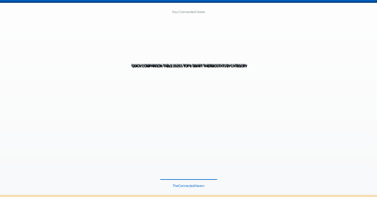 Quick Comparison Table: 2025's Top 8 Smart Thermostats by Category